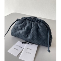 Purchase Grade Bottega Veneta Mini Pouch Bag in Wide Intrecciato Leather 585852 Thunder Grey 2023