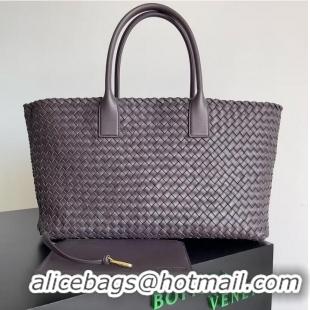 Reasonable Price Bottega Veneta Large Cabat Tote Bag in Intreccio Leather 608811 Fondant Brown 2023