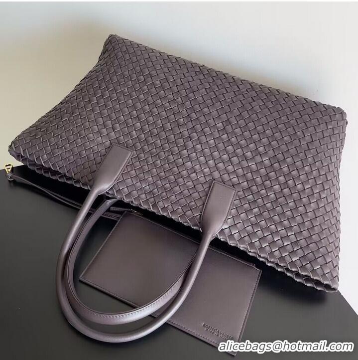 Reasonable Price Bottega Veneta Large Cabat Tote Bag in Intreccio Leather 608811 Fondant Brown 2023