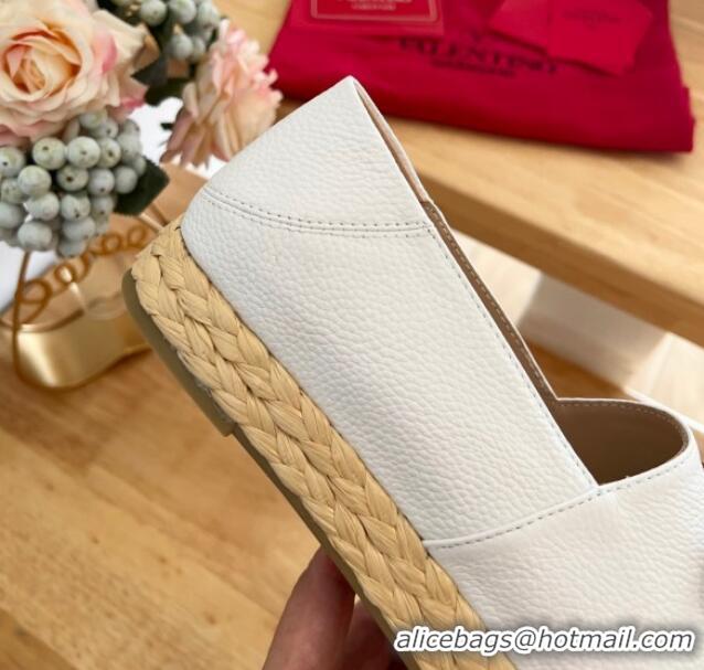 Buy Discount Valentino VLogo Calfskin Espadrilles White 124137