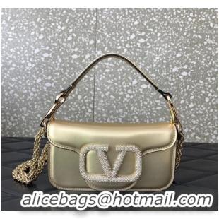 Famous Brand VALENTINO V logo MINI LOCO sheepskin bags B0L97 Champagne gold