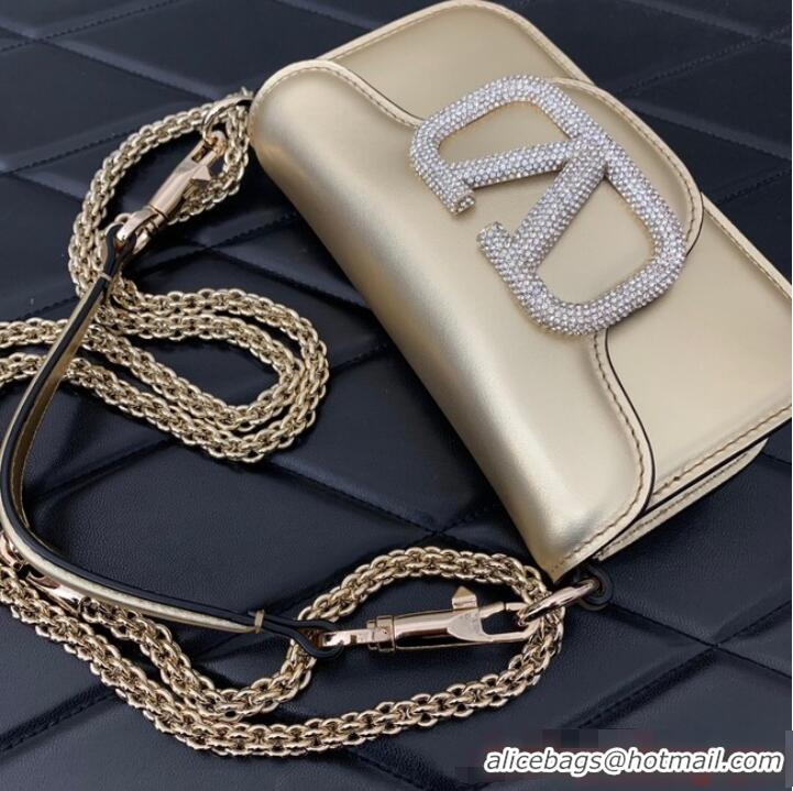 Famous Brand VALENTINO V logo MINI LOCO sheepskin bags B0L97 Champagne gold