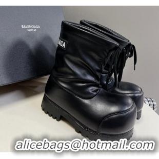 Good Product Balenciaga Skiwear- Alaska Low Boot in black leather Black 0109034