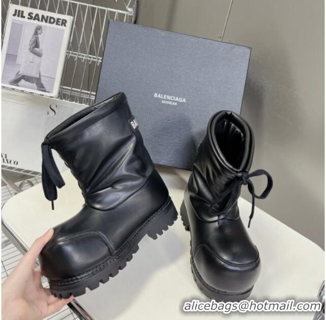 Good Product Balenciaga Skiwear- Alaska Low Boot in black leather Black 0109034