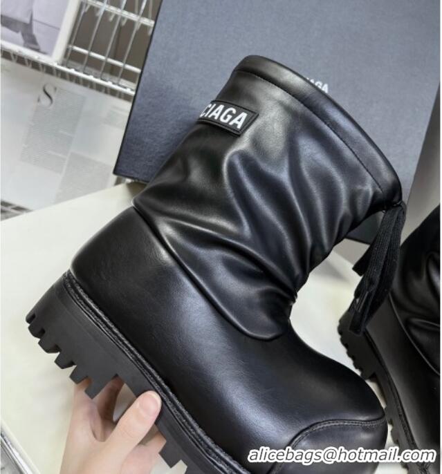 Good Product Balenciaga Skiwear- Alaska Low Boot in black leather Black 0109034