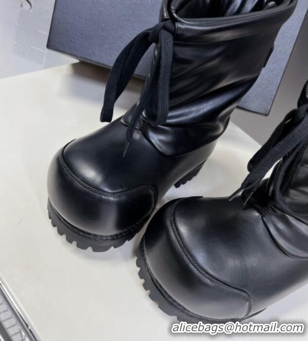 Good Product Balenciaga Skiwear- Alaska Low Boot in black leather Black 0109034