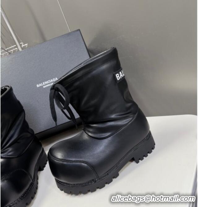 Good Product Balenciaga Skiwear- Alaska Low Boot in black leather Black 0109034