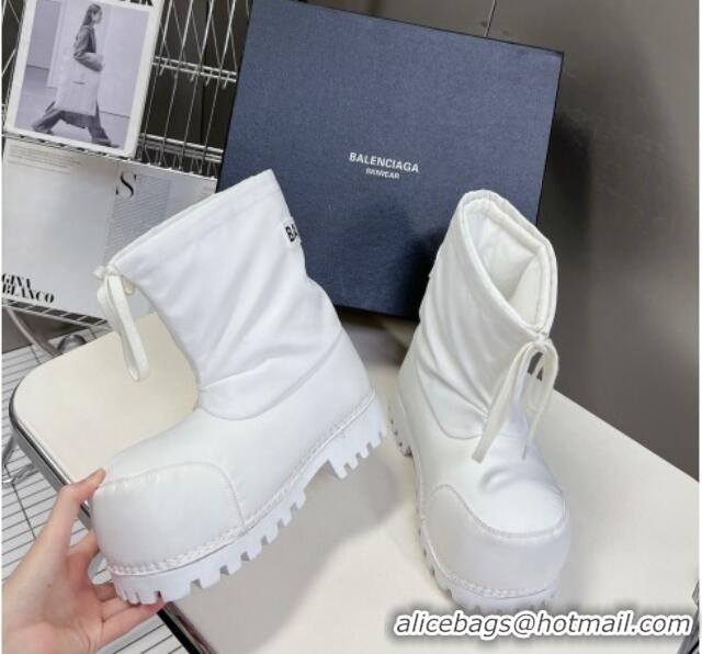 Unique Style Balenciaga Skiwear- Alaska Low Boot in white nylon 109036