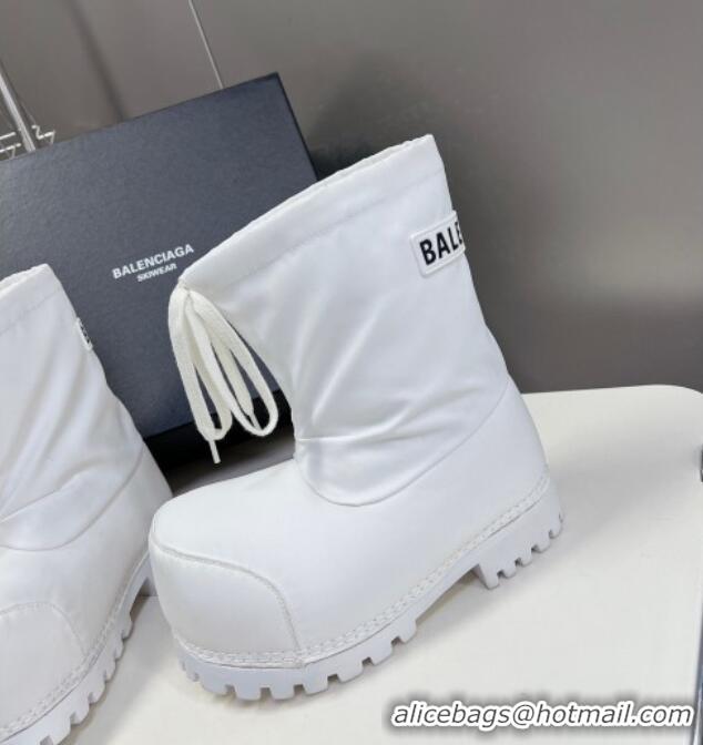 Unique Style Balenciaga Skiwear- Alaska Low Boot in white nylon 109036