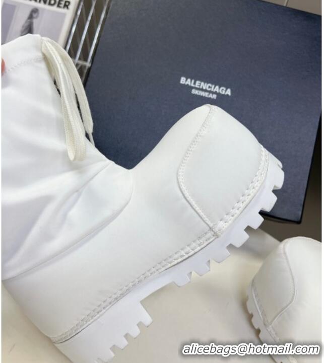 Unique Style Balenciaga Skiwear- Alaska Low Boot in white nylon 109036