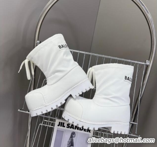 Unique Style Balenciaga Skiwear- Alaska Low Boot in white nylon 109036