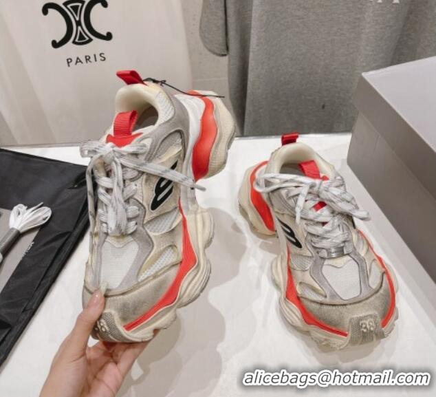 Stylish Balenciaga 6XL Trainers Sneakers in Mesh and Suede Orange 109051