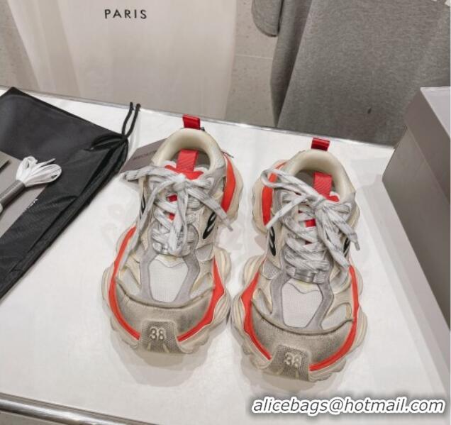 Stylish Balenciaga 6XL Trainers Sneakers in Mesh and Suede Orange 109051