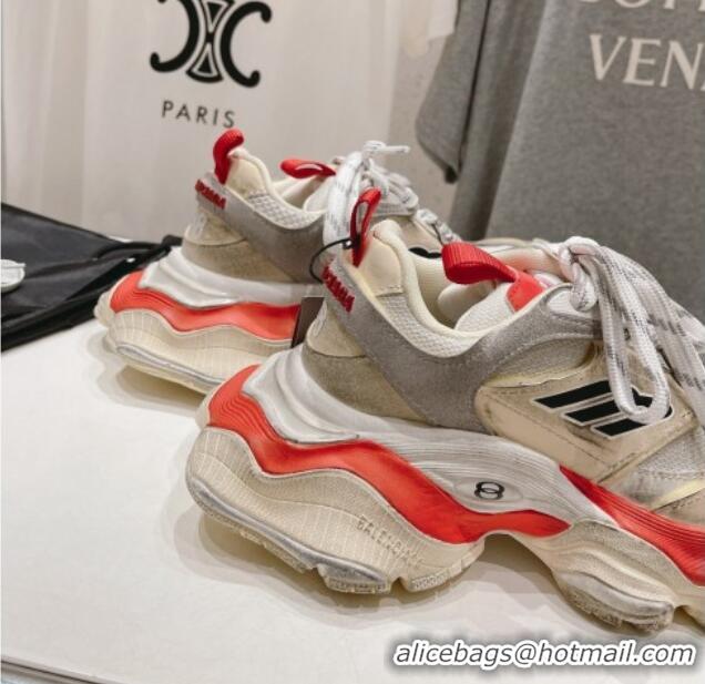 Stylish Balenciaga 6XL Trainers Sneakers in Mesh and Suede Orange 109051