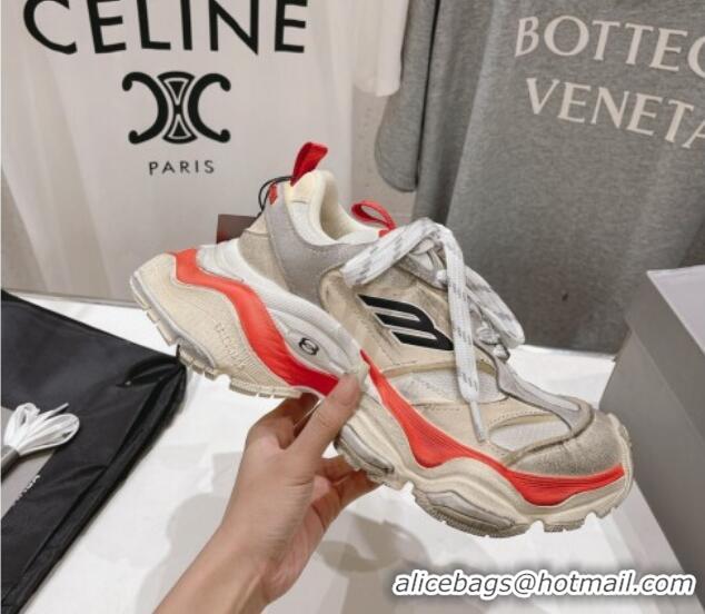 Stylish Balenciaga 6XL Trainers Sneakers in Mesh and Suede Orange 109051