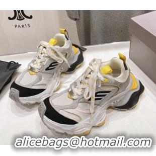 Sophisticated Balenciaga 6XL Trainers Sneakers in Mesh and Suede Yellow 109053