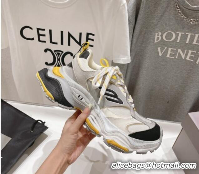 Sophisticated Balenciaga 6XL Trainers Sneakers in Mesh and Suede Yellow 109053