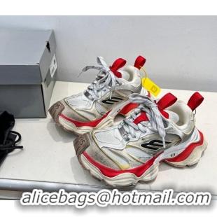 Duplicate Balenciaga Cargo Trainers Sneakers in Microfiber and Mesh Beige/Grey/Red 129008