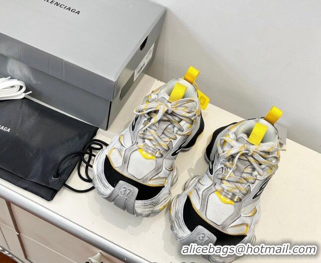 Pretty Style Balenciaga Cargo Trainers Sneakers in Microfiber and Mesh Grey/Yellow 0129011