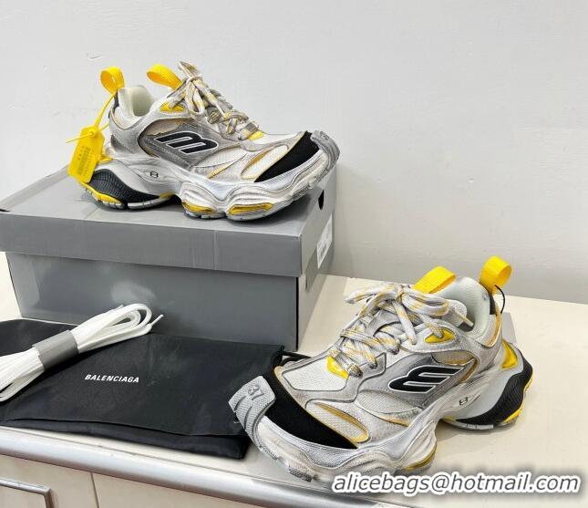 Pretty Style Balenciaga Cargo Trainers Sneakers in Microfiber and Mesh Grey/Yellow 0129011