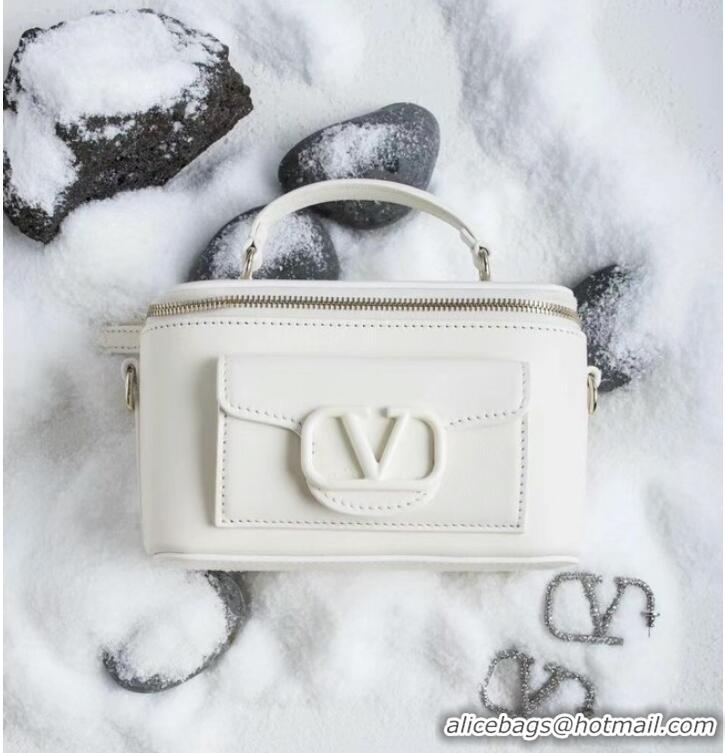 Top Quality VALENTINO Mini LOCO calfskin box bag HT098 WHITE