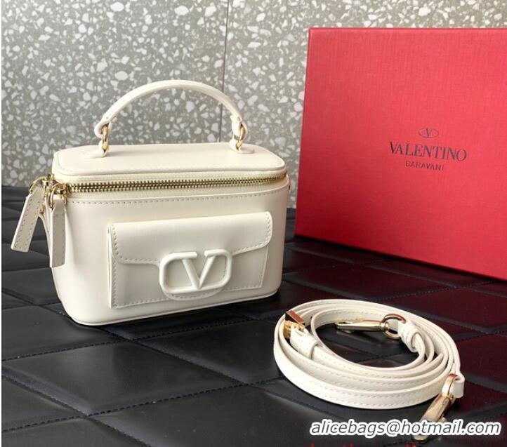 Top Quality VALENTINO Mini LOCO calfskin box bag HT098 WHITE