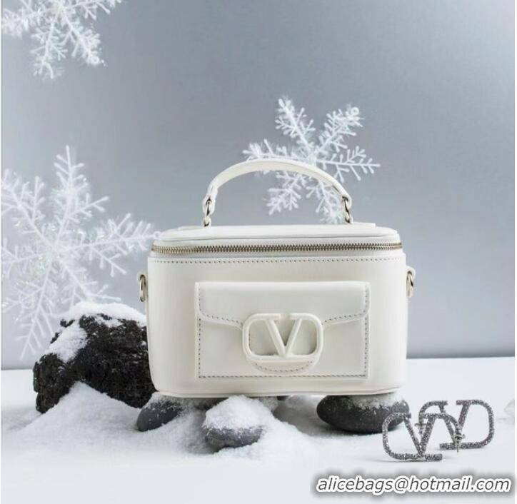 Top Quality VALENTINO Mini LOCO calfskin box bag HT098 WHITE