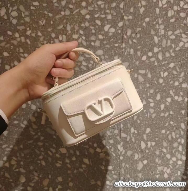 Top Quality VALENTINO Mini LOCO calfskin box bag HT098 WHITE