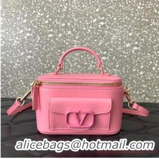 Top Quality VALENTINO Mini LOCO calfskin box bag HT098 PINK