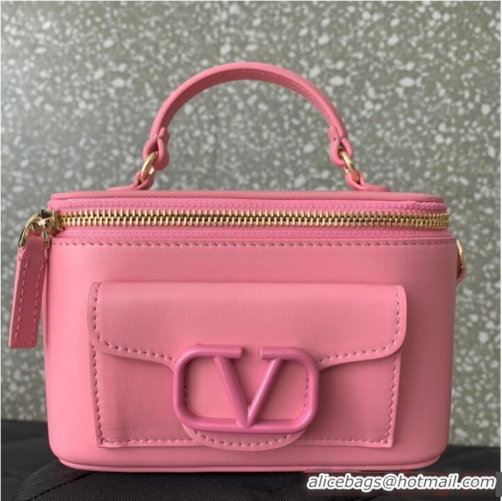 Top Quality VALENTINO Mini LOCO calfskin box bag HT098 PINK