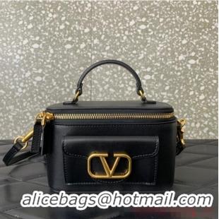 Grade Quality VALENTINO Mini LOCO calfskin box bag HT098 BLACK