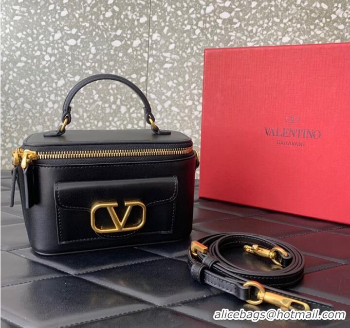 Grade Quality VALENTINO Mini LOCO calfskin box bag HT098 BLACK