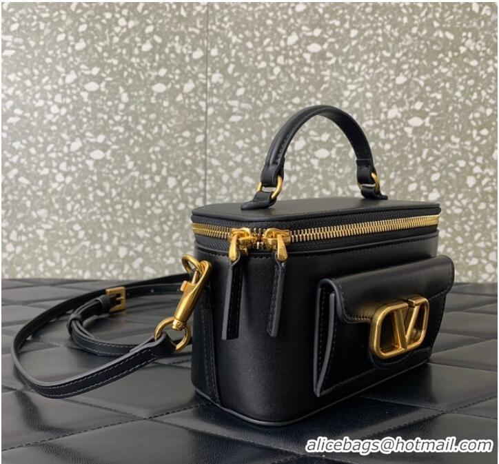 Grade Quality VALENTINO Mini LOCO calfskin box bag HT098 BLACK