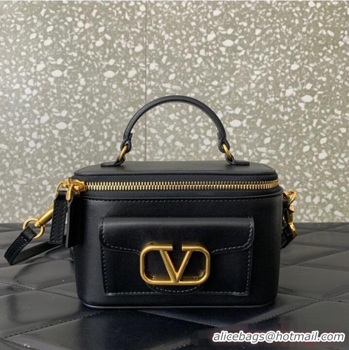 Grade Quality VALENTINO Mini LOCO calfskin box bag HT098 BLACK