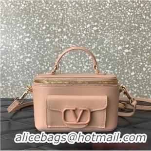 Traditional Specials VALENTINO Mini LOCO calfskin box bag HT098 LIGHT PINK