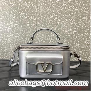 New Fashion VALENTINO Mini LOCO calfskin box bag HT098 Silver