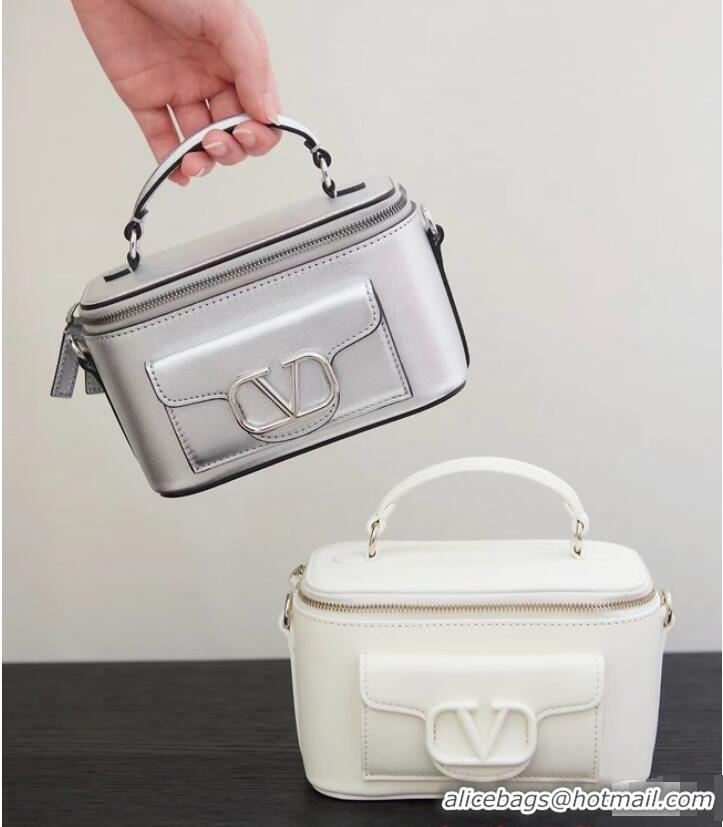 New Fashion VALENTINO Mini LOCO calfskin box bag HT098 Silver