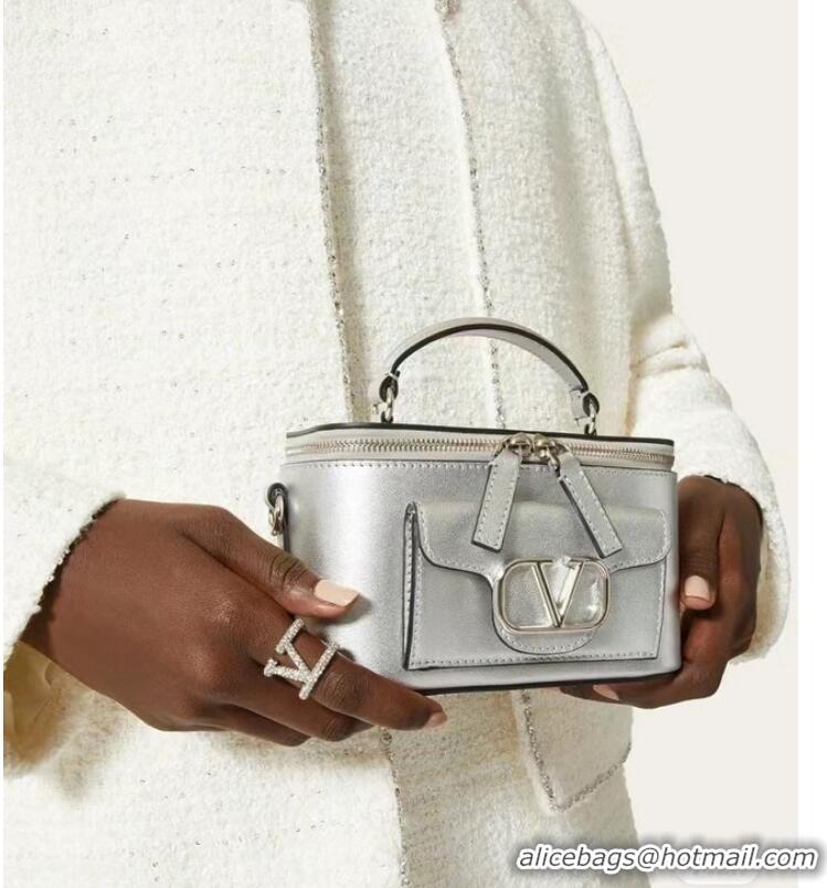 New Fashion VALENTINO Mini LOCO calfskin box bag HT098 Silver