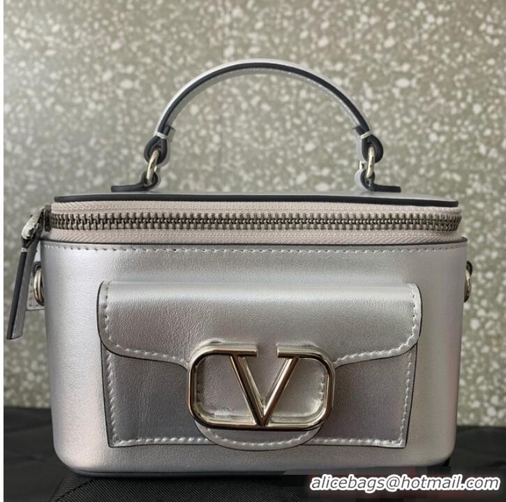 New Fashion VALENTINO Mini LOCO calfskin box bag HT098 Silver