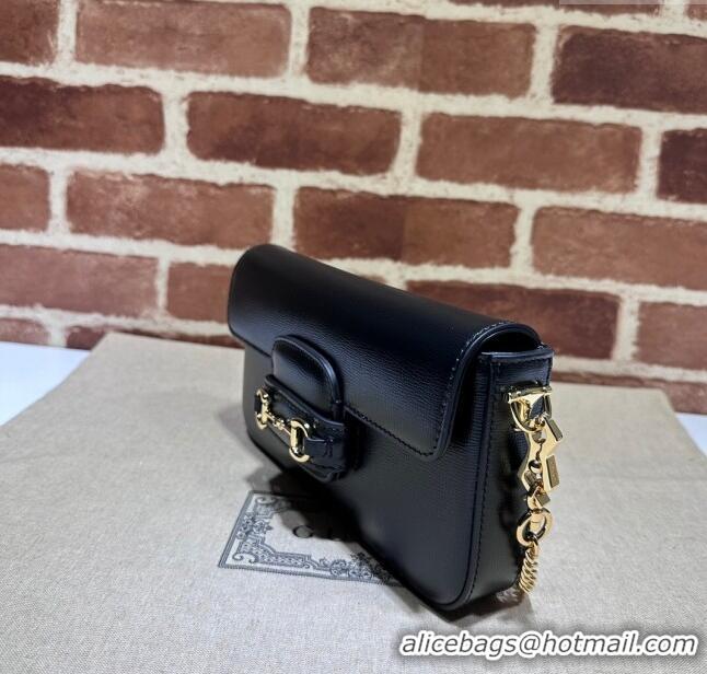 Reasonable Price Gucci Horsebit 1955 Leather Mini Bag 752002 Black 2023