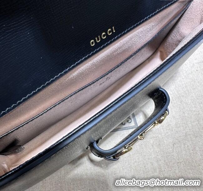 Reasonable Price Gucci Horsebit 1955 Leather Mini Bag 752002 Black 2023