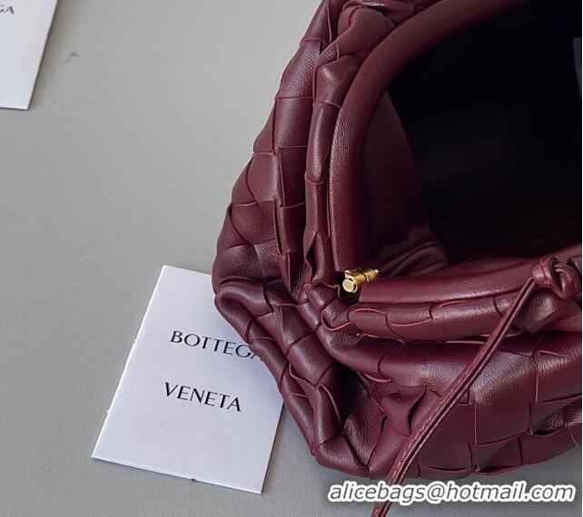 Buy Cheap Bottega Veneta Mini Pouch Bag in Wide Intrecciato Leather 585852 Barolo Red 2023