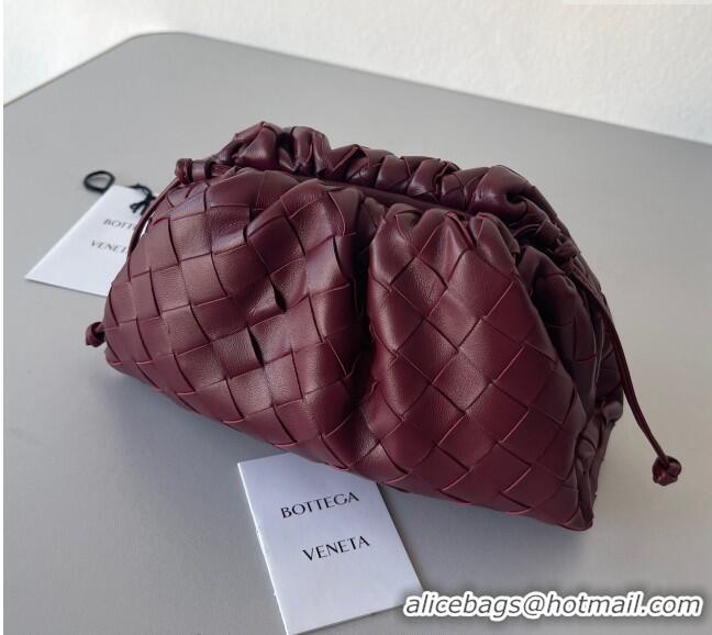 Buy Cheap Bottega Veneta Mini Pouch Bag in Wide Intrecciato Leather 585852 Barolo Red 2023