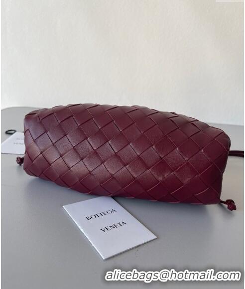 Buy Cheap Bottega Veneta Mini Pouch Bag in Wide Intrecciato Leather 585852 Barolo Red 2023