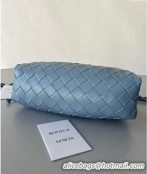 Inexpensive Bottega Veneta Mini Pouch Bag in Wide Intrecciato Leather 585852 Light Blue 2023