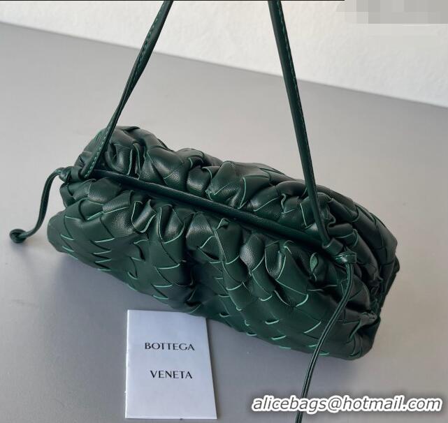 Low Price Bottega Veneta Mini Pouch Bag in Wide Intrecciato Leather 585852 Raintree Green 2023