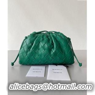 Reasonable Price Bottega Veneta Mini Pouch Bag in Wide Intrecciato Leather 585852 Dark Green 2023