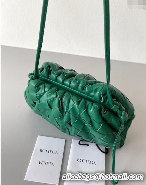 Reasonable Price Bottega Veneta Mini Pouch Bag in Wide Intrecciato Leather 585852 Dark Green 2023