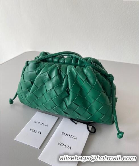 Reasonable Price Bottega Veneta Mini Pouch Bag in Wide Intrecciato Leather 585852 Dark Green 2023