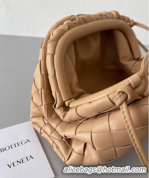 Grade Design Bottega Veneta Mini Pouch Bag in Wide Intrecciato Leather 585852 Almond Beige 2023